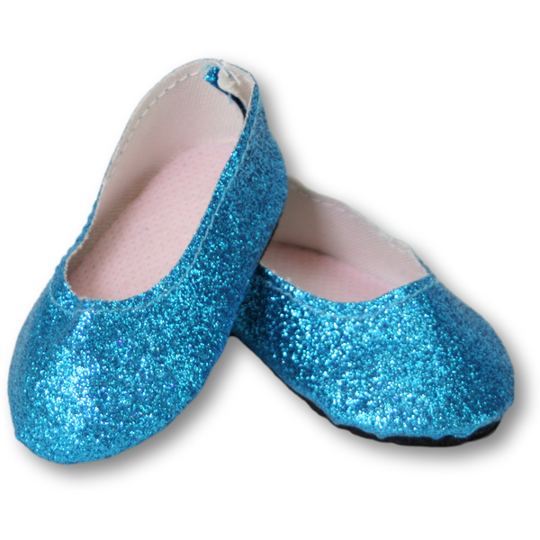 Teal Sparkle Shoes 18 Doll Clothes for American Girl Dolls