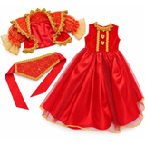 Red and gold Russian style dress with jacket and decorative waistband for 18-inch dolls