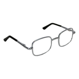 Square Silver Wire-Rimmed Glasses