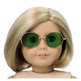 Round Wire Glasses w Green Lenses