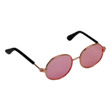 Round Wire Glasses w Rose Lenses