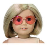 Round Wire Glasses w Rose Lenses