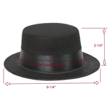 18" doll Classic Black Hat. Measurements: Brim 6-1/4", Height 2-1/4", Inside opening 4-1/8"