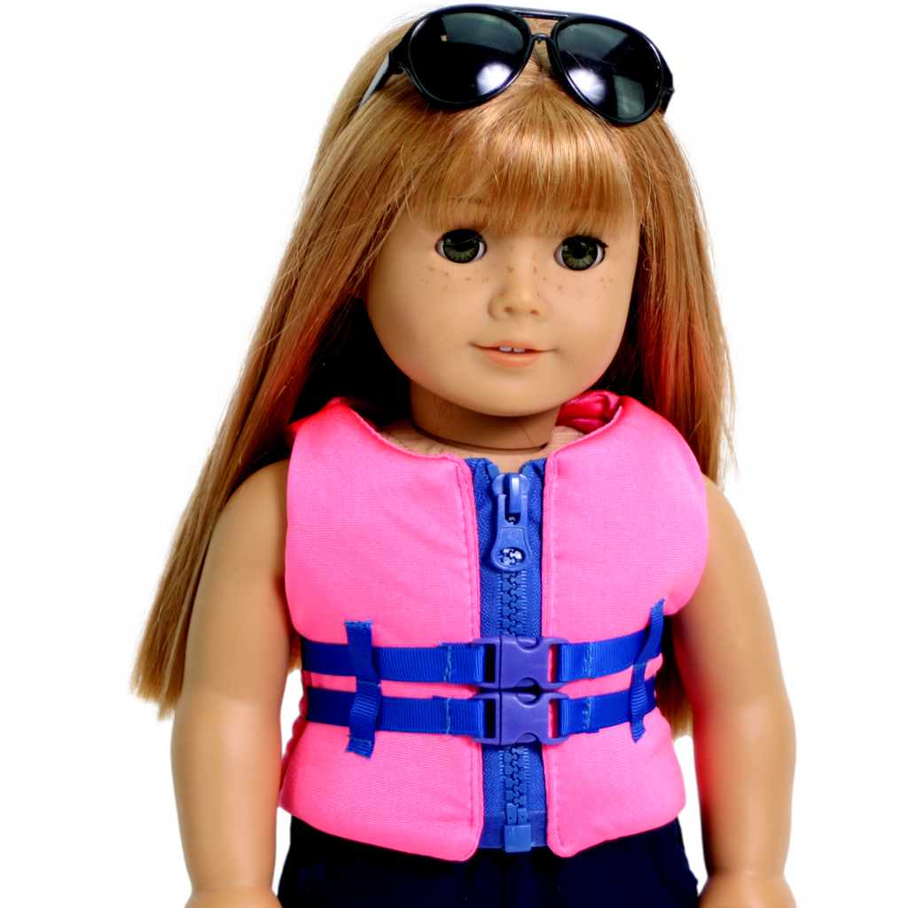 Pink Lifejacket that fits an 18" doll