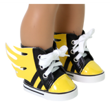 Yellow High-Top Flaming Sneakers