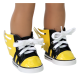Yellow High-Top Flaming Sneakers