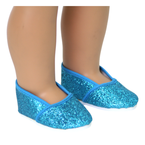 Turquoise Glitter Slip-on Shoe