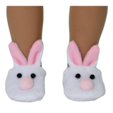 18" Doll Bunny Slippers looking straight on