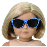 Blue w/ White Polka-Dot Sunglasses