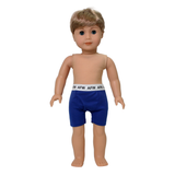 18" Boy Doll wearing Blue Knit  Underwear