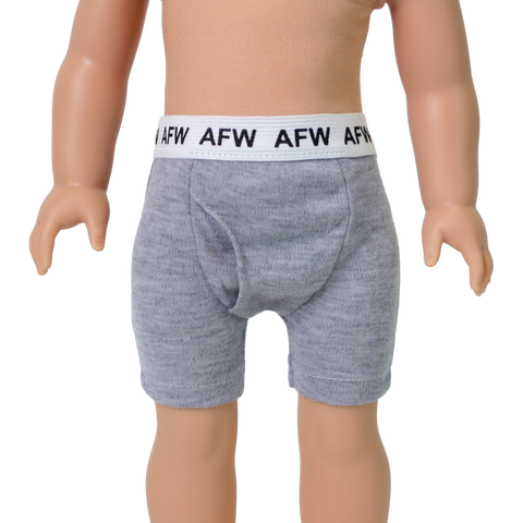 18" Boy Doll Gray Knit Underwear