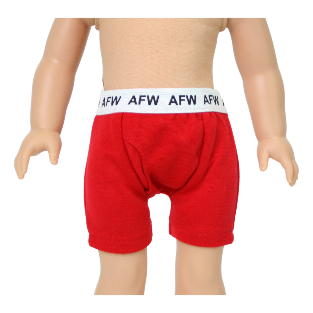 18" Boy Doll Red Knit Underwear