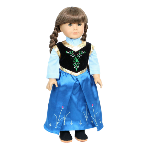 Anna Frozen Dress with Cape 18" Doll Clothes for American Girl Dolls Anna Frozen Dress with Cape 18" Doll Clothes for American Girl Dolls