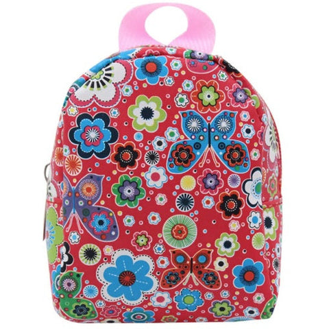 Backpack Pink with Flowers and Butterflies