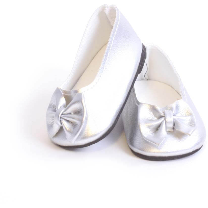 Silver Ballet Flats w/ Bow