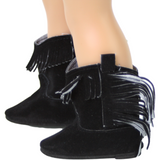 Black Cowgirl Boots with Fringe