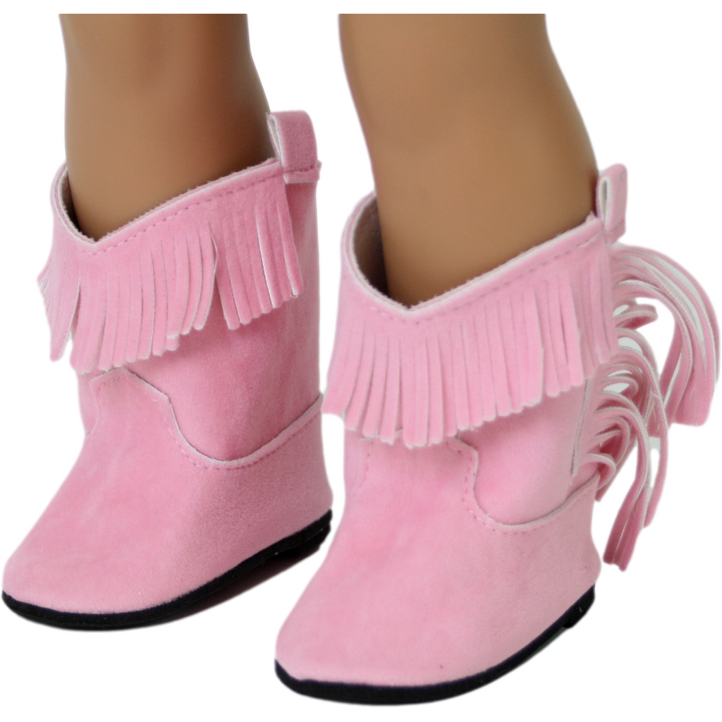 Pink Cowgirl Boots with Fringe