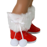 Red Fur-trimmed Snow Boots w/ Side Tassel