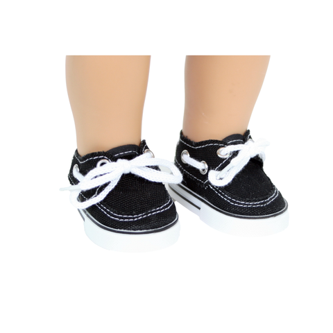 Black Canvas Boat Shoes
