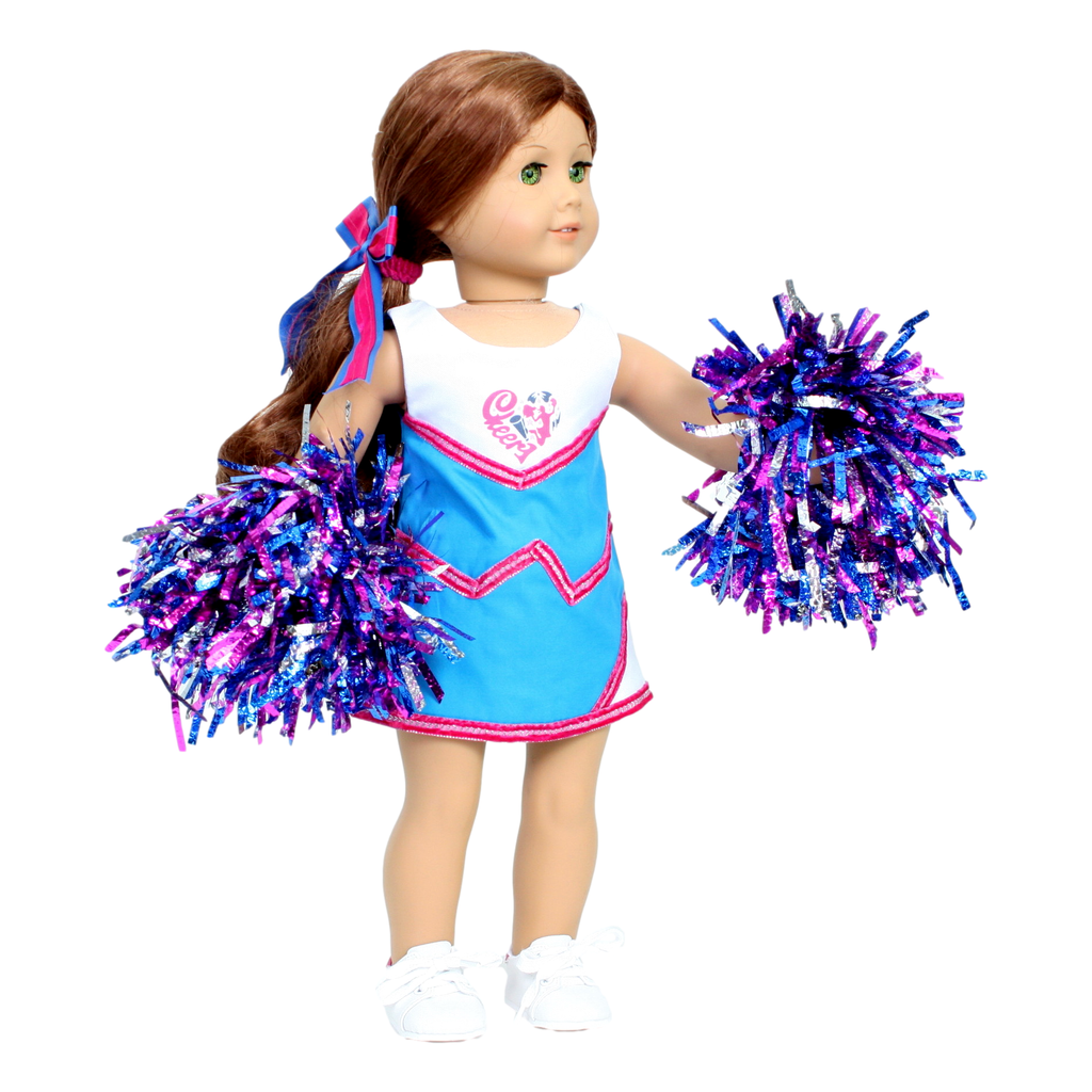 Blue and Pink Cheerleader Outfit 18 Doll Clothes for American