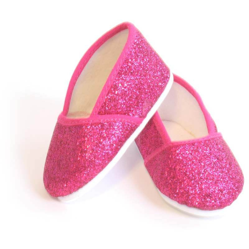 Hot Pink Glitter Slip-on Shoe