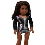 Silver and Black Shimmer Leotard w/ Mat