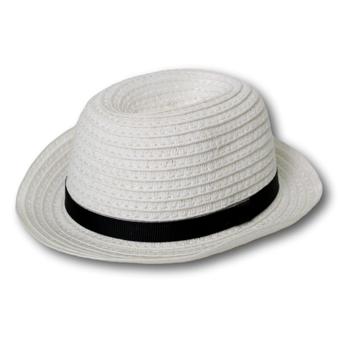 Straw Hat White with Black band