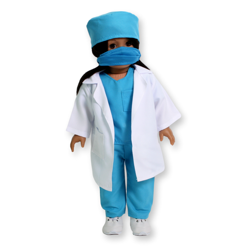 Doctor's Scrubs, Coat and Mask Outfit