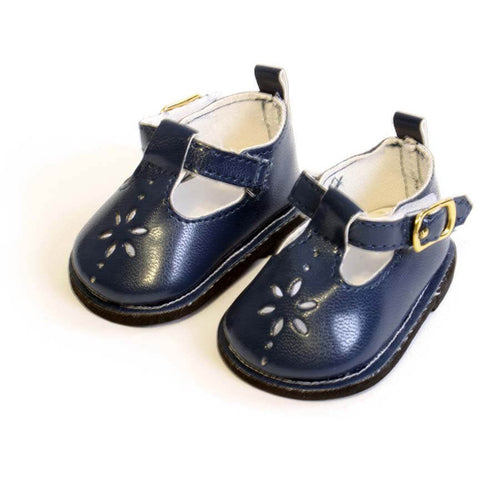 Blue Mary Janes w/ Flower Cutout