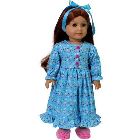 Blue Airplane Print Nightgown