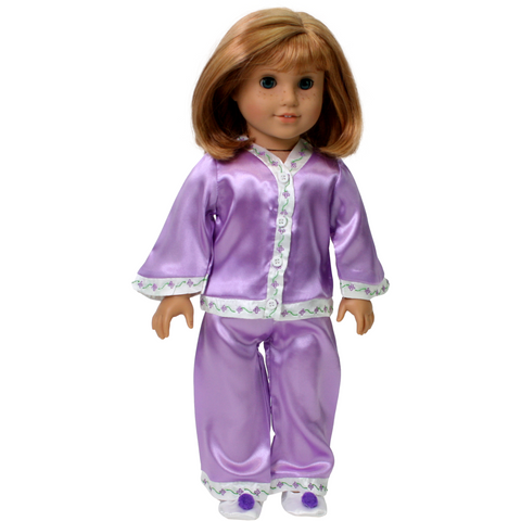 Nellie's Satin Pajamas with Slippers