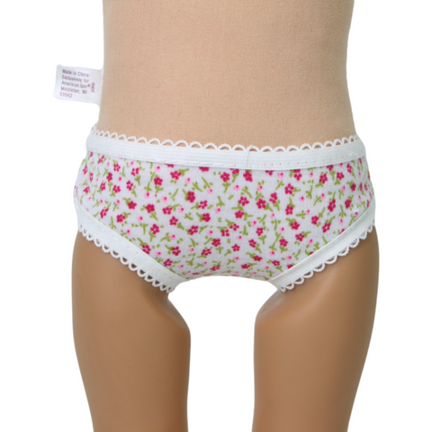 Pink Floral Panties with Lace
