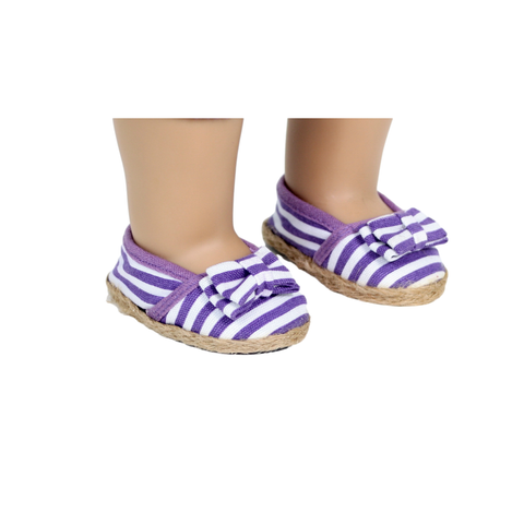 Purple Stripe Espadrilles Shoes