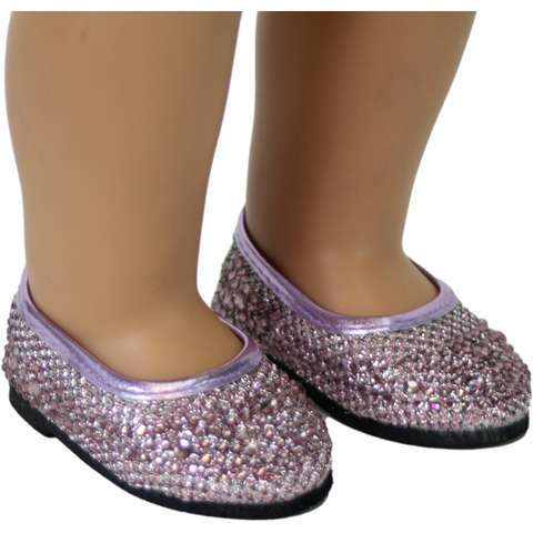 Lavender Rhinestone Flats Shoes 18