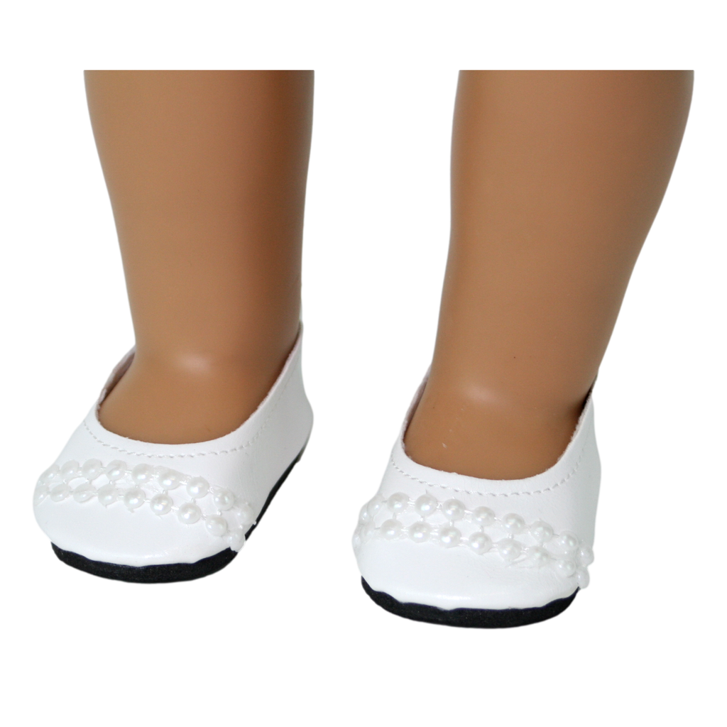 White Dress Shoes w Pearl Trim 18