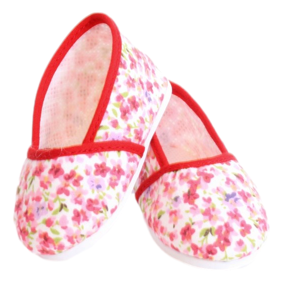 Pink Floral Canvas Slip-on Shoes