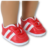 Red Sporty no-tie Leather Sneakers