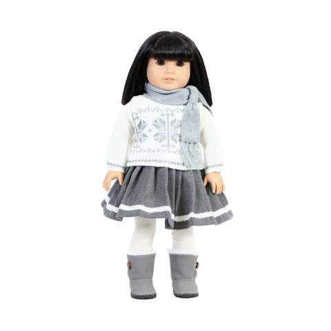 Gray Snowflake Skirt Set