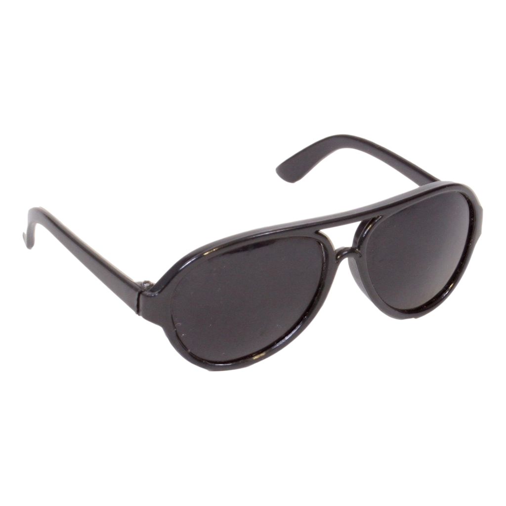 Black Plastic Aviator Style Sunglasses