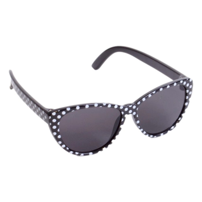 Black w/ White Polka-Dot Sunglasses