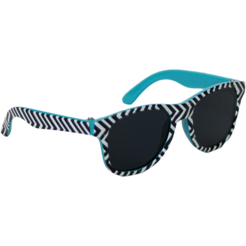 Black and White Chevron Sunglasses Teal