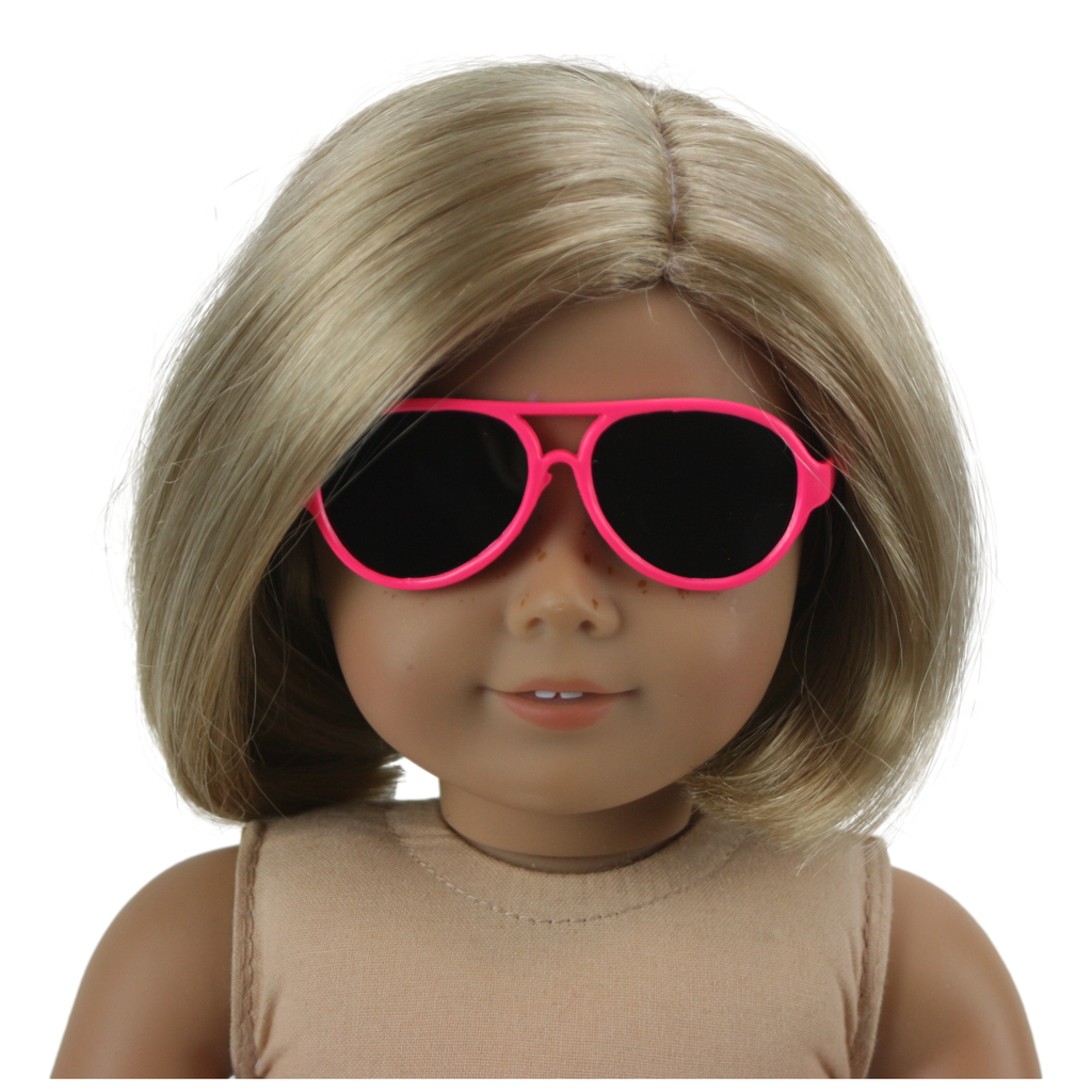 Hot Pink Plastic Aviator Style Sunglasses 18