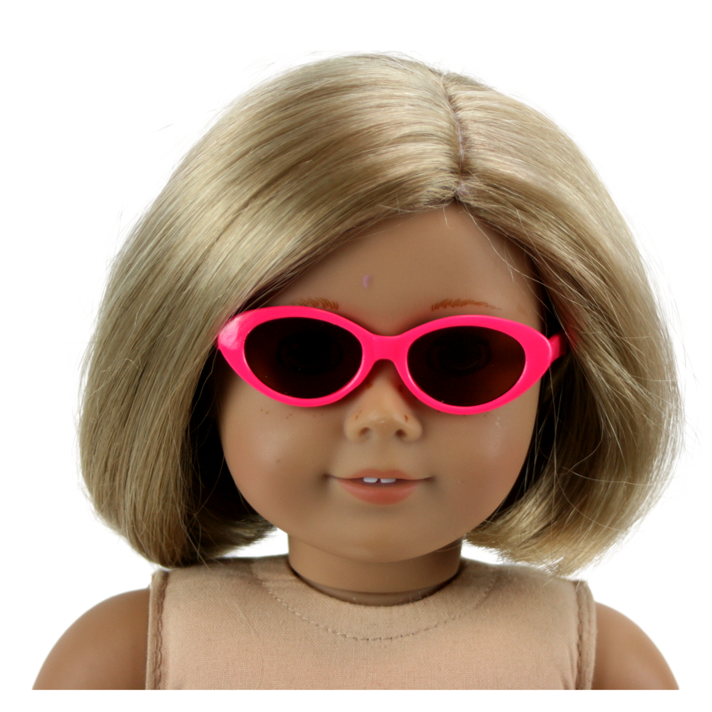 Hot Pink Oval Shaped Sunglasses