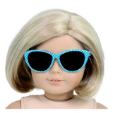 Teal w/ White Polka-Dot Sunglasses